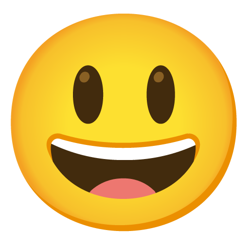 Google design of the grinning face with big eyes emoji verson:Noto Color Emoji 15.0