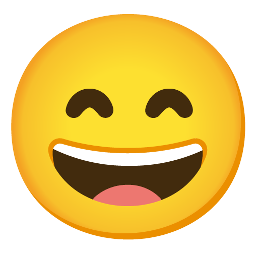Google design of the grinning face with smiling eyes emoji verson:Noto Color Emoji 15.0