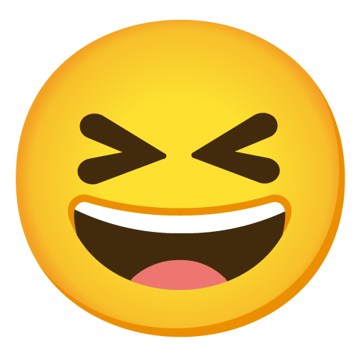 Google design of the grinning squinting face emoji verson:Noto Color Emoji 15.0