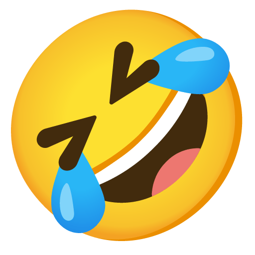 Google design of the rolling on the floor laughing emoji verson:Noto Color Emoji 15.0