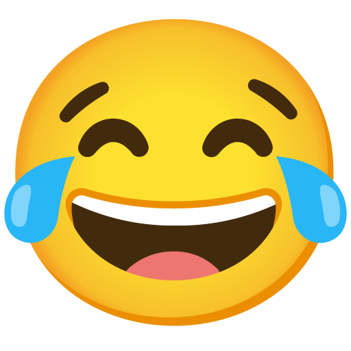 Google design of the face with tears of joy emoji verson:Noto Color Emoji 15.0