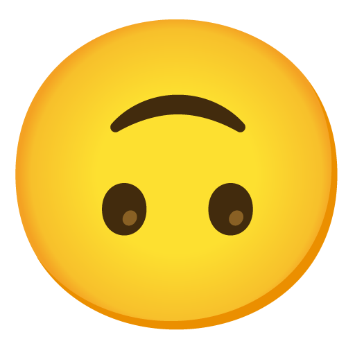 Google design of the upside-down face emoji verson:Noto Color Emoji 15.0