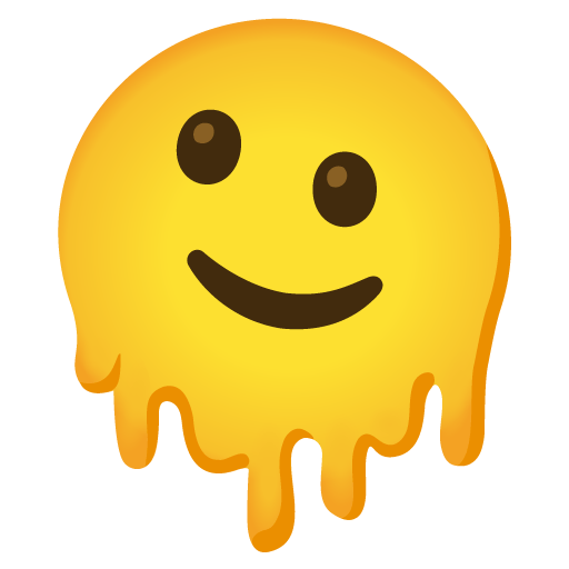 Google design of the melting face emoji verson:Noto Color Emoji 15.0