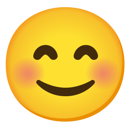 Google design of the smiling face with smiling eyes emoji verson:Noto Color Emoji 15.0