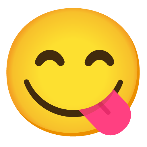Google design of the face savoring food emoji verson:Noto Color Emoji 15.0