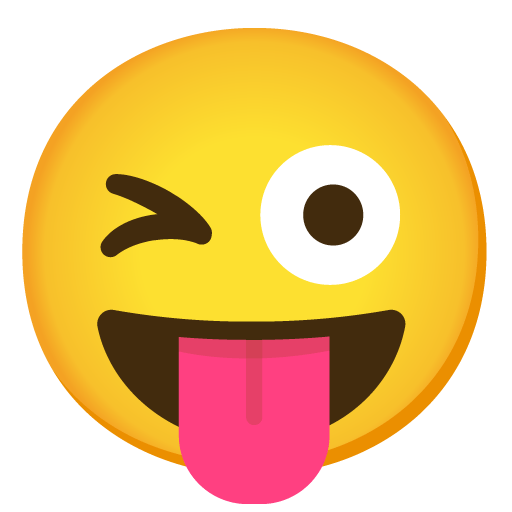 Google design of the winking face with tongue emoji verson:Noto Color Emoji 15.0