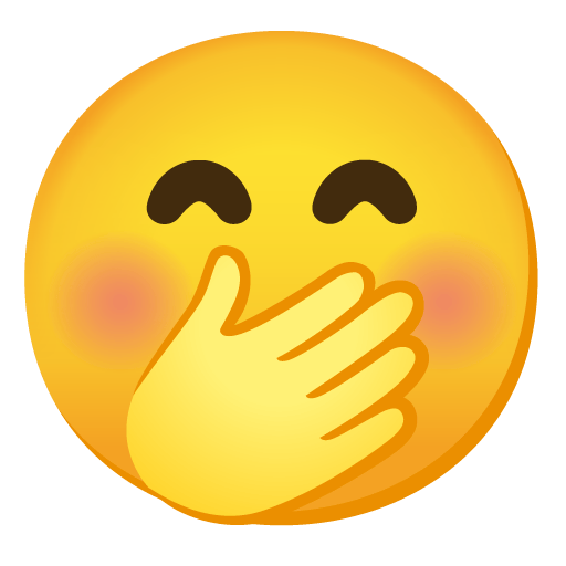 Google design of the face with hand over mouth emoji verson:Noto Color Emoji 15.0