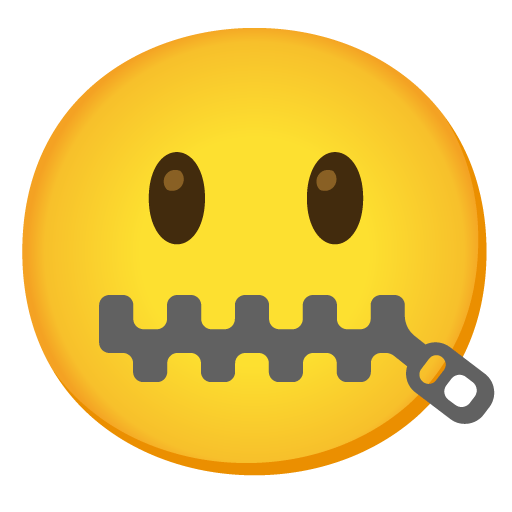 Google design of the zipper-mouth face emoji verson:Noto Color Emoji 15.0