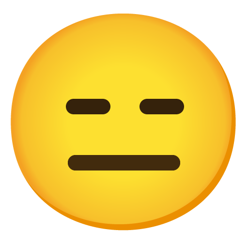 Google design of the expressionless face emoji verson:Noto Color Emoji 15.0