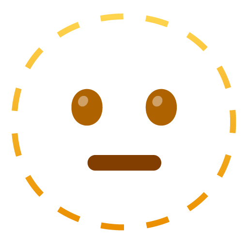 Google design of the dotted line face emoji verson:Noto Color Emoji 15.0