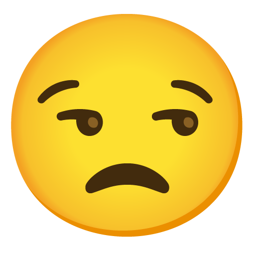 Google design of the unamused face emoji verson:Noto Color Emoji 15.0