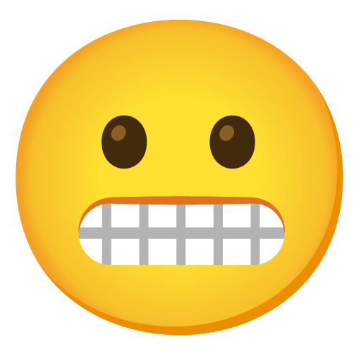 Google design of the grimacing face emoji verson:Noto Color Emoji 15.0