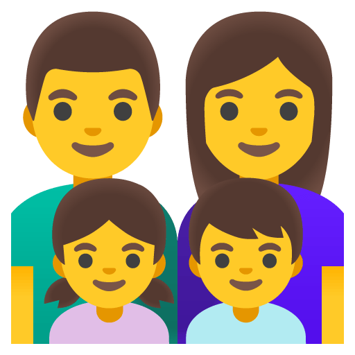 Google design of the family: man woman girl boy emoji verson:Noto Color Emoji 15.0
