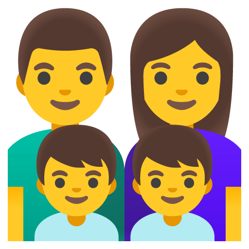 Google design of the family: man woman boy boy emoji verson:Noto Color Emoji 15.0