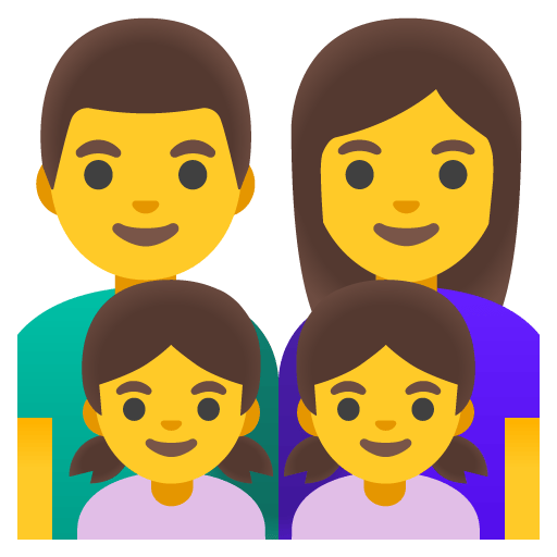 Google design of the family: man woman girl girl emoji verson:Noto Color Emoji 15.0
