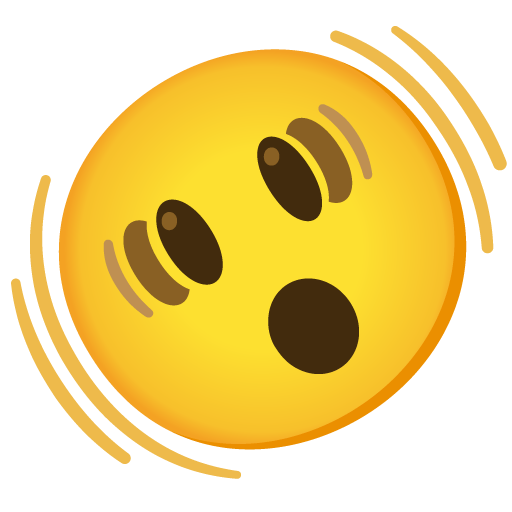 Google design of the shaking face emoji verson:Noto Color Emoji 15.0