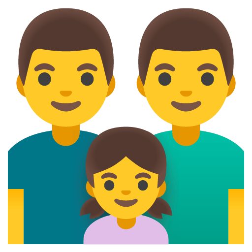 Google design of the family: man man girl emoji verson:Noto Color Emoji 15.0
