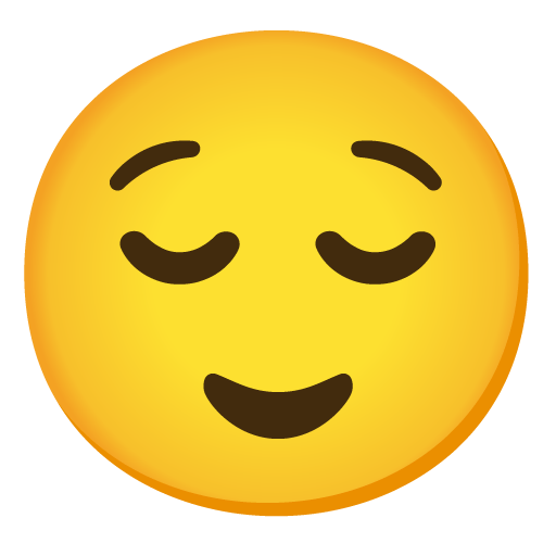 Google design of the relieved face emoji verson:Noto Color Emoji 15.0