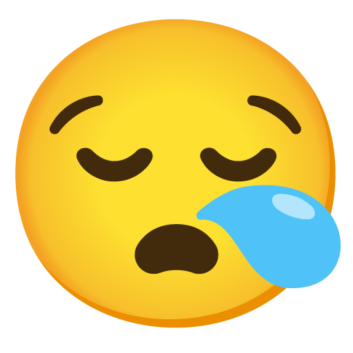 Google Google design of the sleepy face emoji verson:Noto Color Emoji 15.0