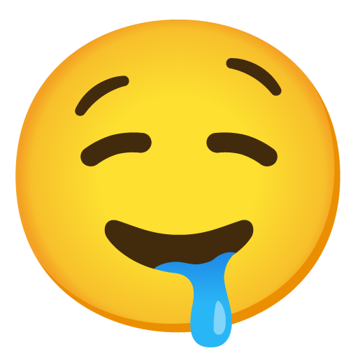 Google design of the drooling face emoji verson:Noto Color Emoji 15.0