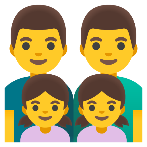 Google design of the family: man man girl girl emoji verson:Noto Color Emoji 15.0