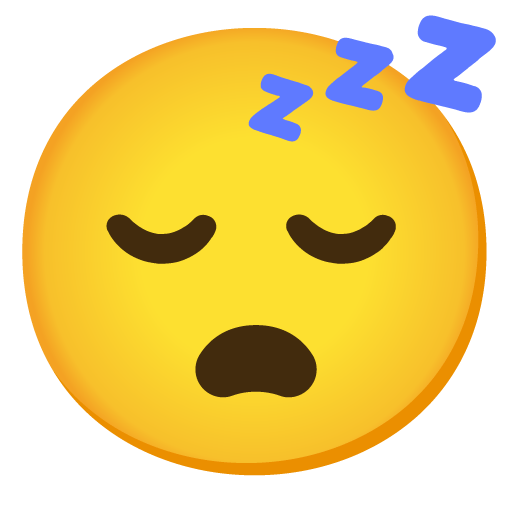 Google design of the sleeping face emoji verson:Noto Color Emoji 15.0