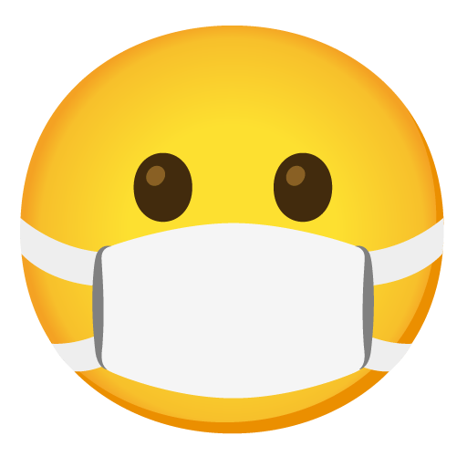 Google design of the face with medical mask emoji verson:Noto Color Emoji 15.0