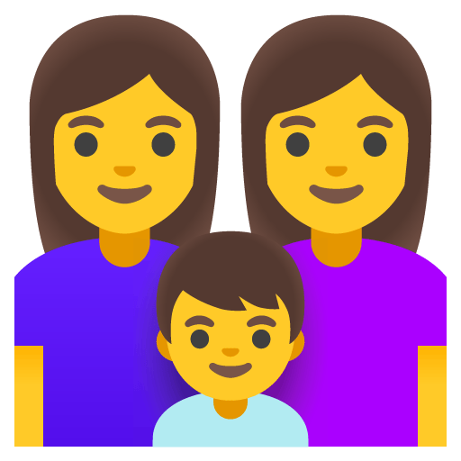 Google design of the family: woman woman boy emoji verson:Noto Color Emoji 15.0