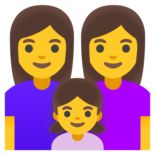 Google design of the family: woman woman girl emoji verson:Noto Color Emoji 15.0