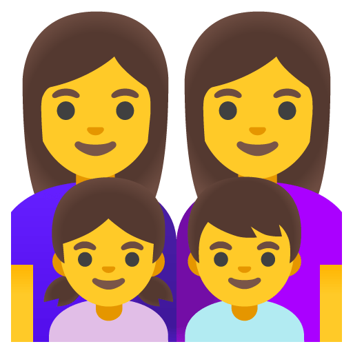 Google design of the family: woman woman girl boy emoji verson:Noto Color Emoji 15.0