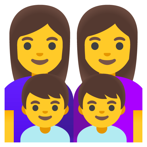 Google design of the family: woman woman boy boy emoji verson:Noto Color Emoji 15.0