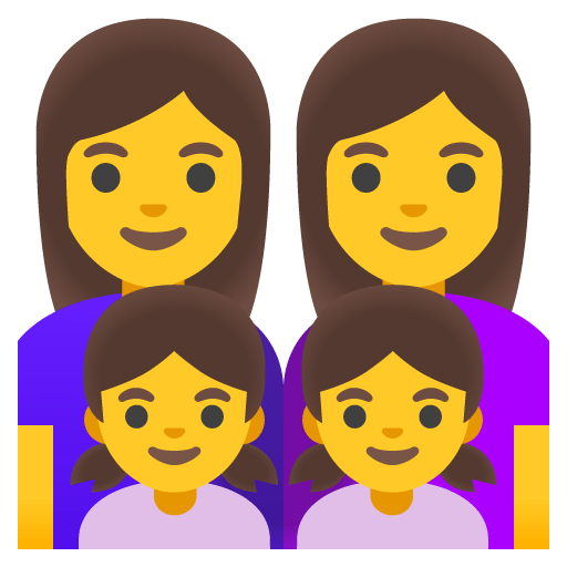 Google design of the family: woman woman girl girl emoji verson:Noto Color Emoji 15.0
