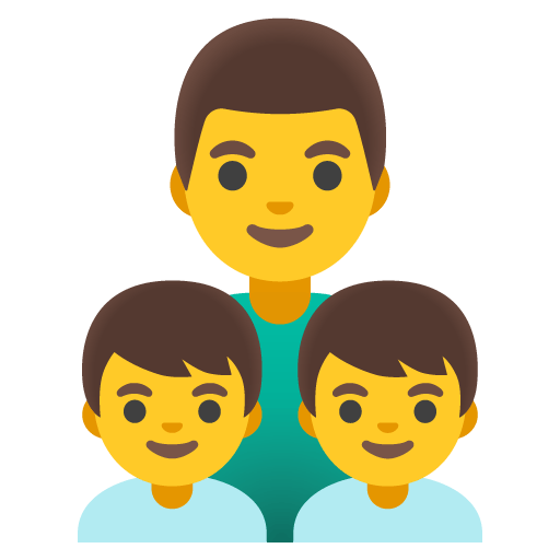 Google design of the family: man boy boy emoji verson:Noto Color Emoji 15.0