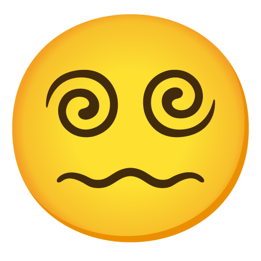 Google design of the face with spiral eyes emoji verson:Noto Color Emoji 15.0