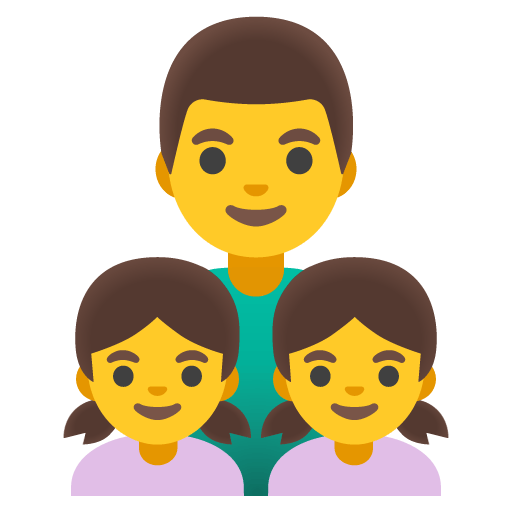 Google design of the family: man girl girl emoji verson:Noto Color Emoji 15.0