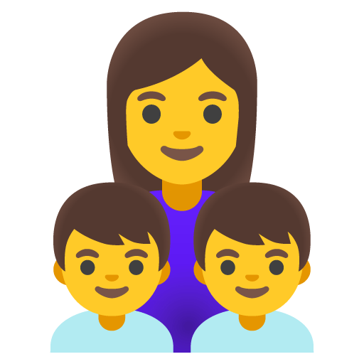 Google design of the family: woman boy boy emoji verson:Noto Color Emoji 15.0