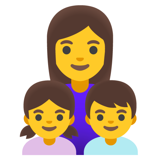 Google design of the family: woman girl boy emoji verson:Noto Color Emoji 15.0