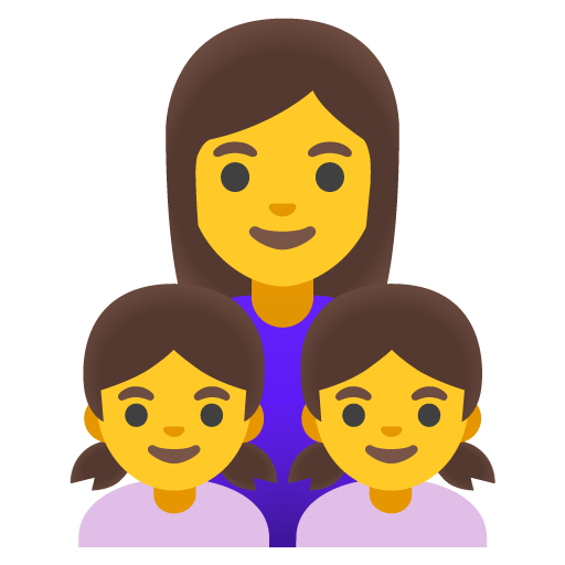 Google design of the family: woman girl girl emoji verson:Noto Color Emoji 15.0