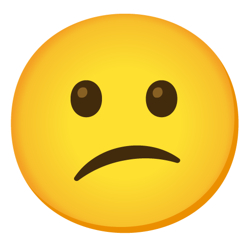 Google design of the confused face emoji verson:Noto Color Emoji 15.0