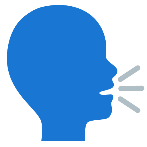Google design of the speaking head emoji verson:Noto Color Emoji 15.0