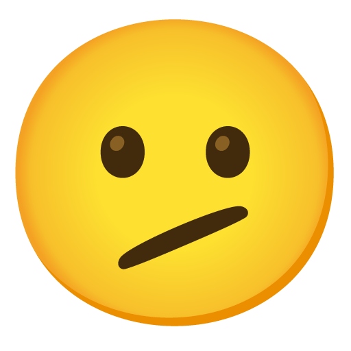 Google design of the face with diagonal mouth emoji verson:Noto Color Emoji 15.0