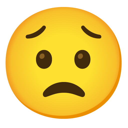 Google design of the worried face emoji verson:Noto Color Emoji 15.0