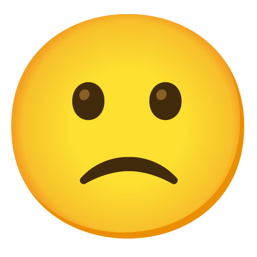 Google design of the slightly frowning face emoji verson:Noto Color Emoji 15.0