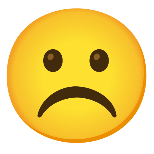 Google design of the frowning face emoji verson:Noto Color Emoji 15.0