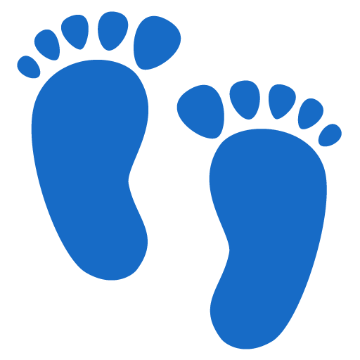 Google design of the footprints emoji verson:Noto Color Emoji 15.0