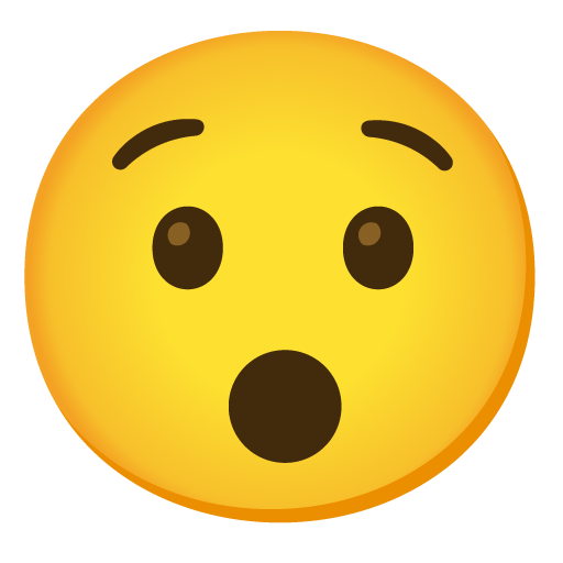 Google design of the hushed face emoji verson:Noto Color Emoji 15.0