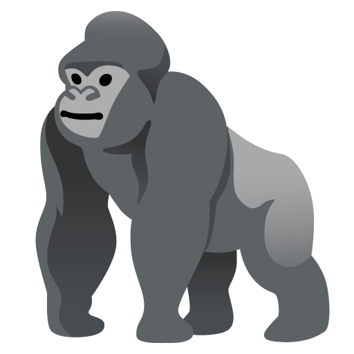 Google design of the gorilla emoji verson:Noto Color Emoji 15.0