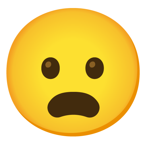 Google design of the frowning face with open mouth emoji verson:Noto Color Emoji 15.0