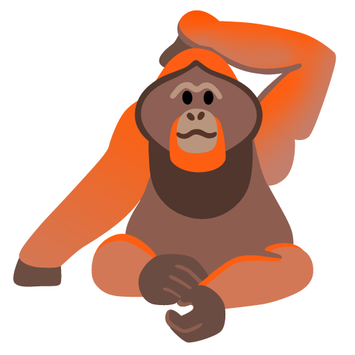 Google design of the orangutan emoji verson:Noto Color Emoji 15.0