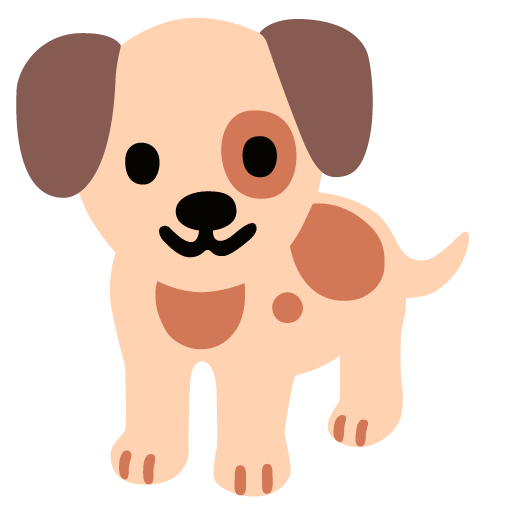 Google design of the dog emoji verson:Noto Color Emoji 15.0